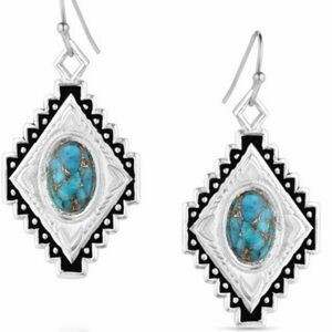 Montana Silversmiths, Diamond of the West Turquoise Earrings